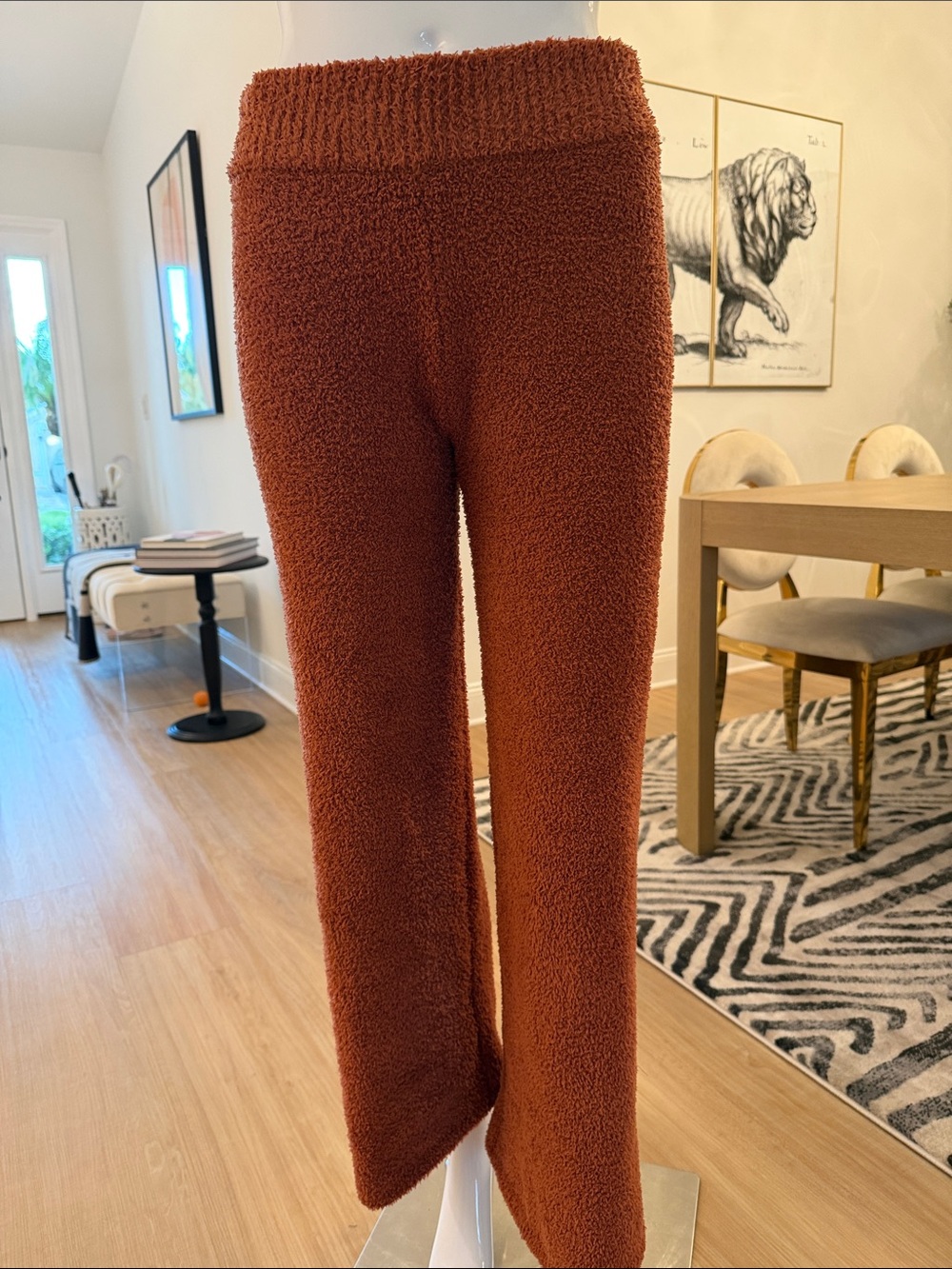 Cozy Rust Fuzzy Lounge Pants